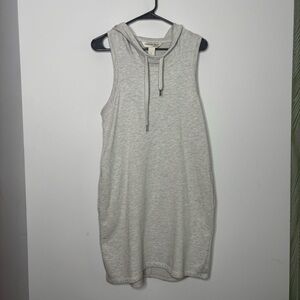 Freedom Trail Heather Gray Sweatshirt Hooded Tank Dress Large Athleisure